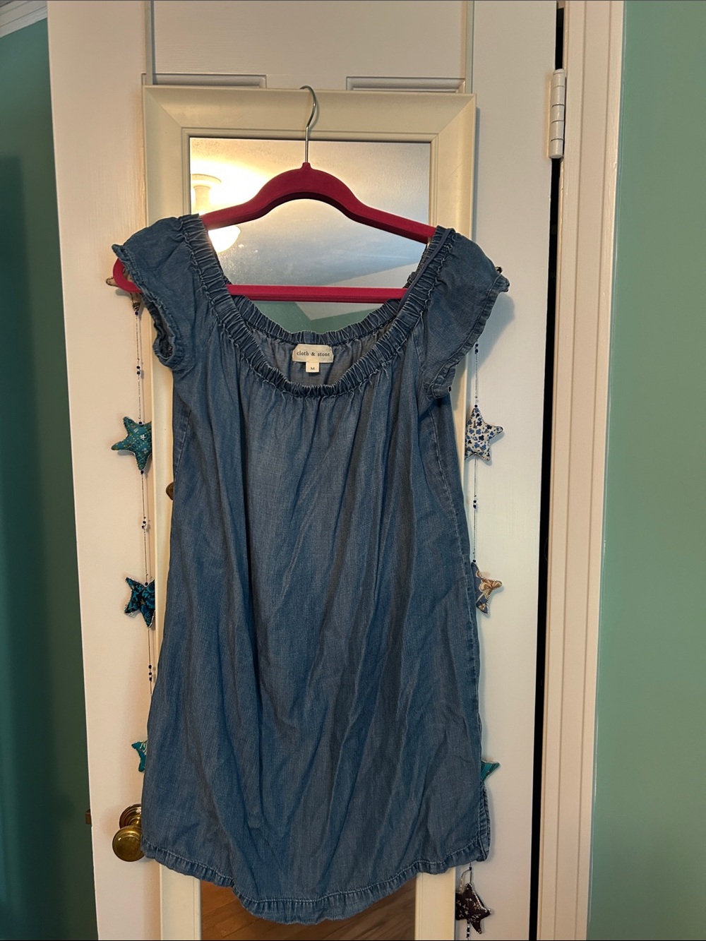 Cloth and Stone off shoulder denim dress M
